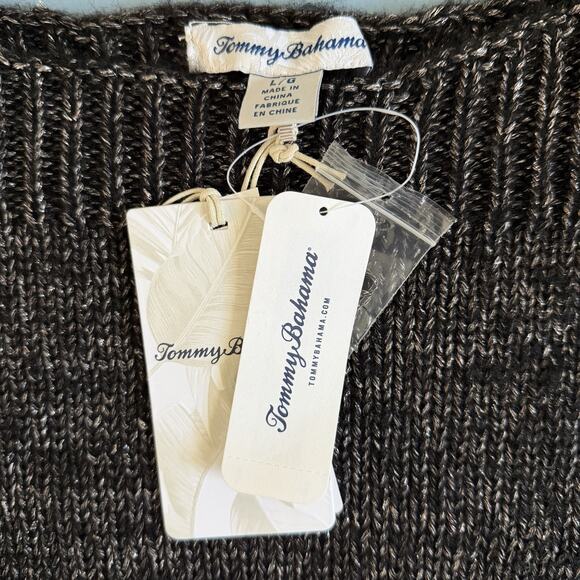 NWT Tommy Bahama Shimmer Balloon Sleeve Black Metallic Wool Blend Sweater - Picture 7 of 8